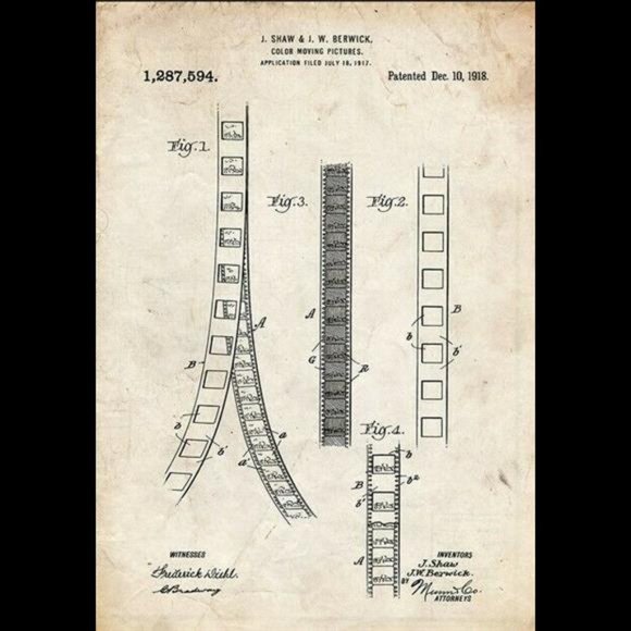 Film Movie Cinema Camera Projector Patent Wall Art Print Set of 6 - Picture 2 of 7